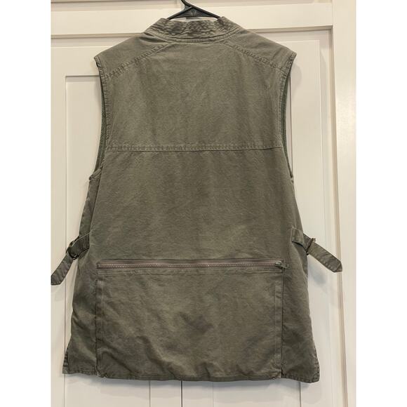 L.L. Bean women's Khaki Field Vest fishing safari photog cargo SM VTG - Picture 2 of 11